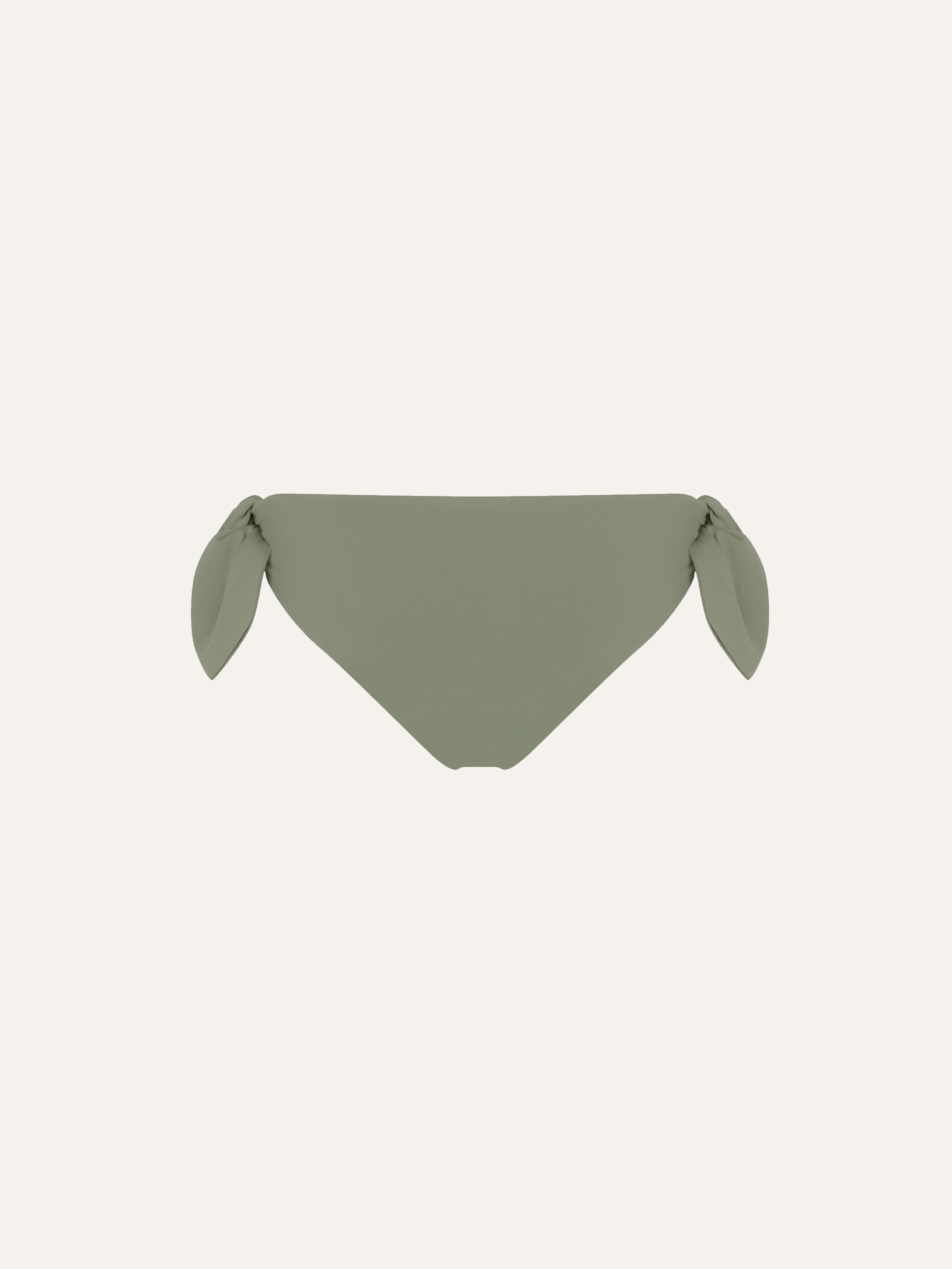 Product flat lay back view, mineral green bikini bottom 
