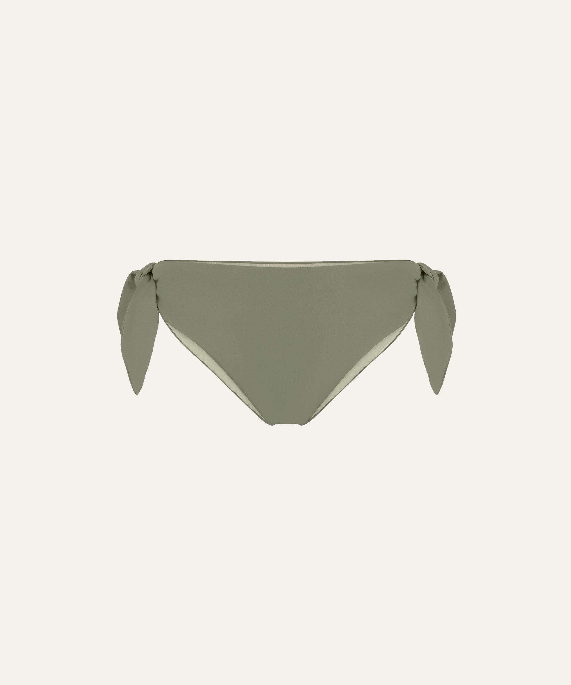 Product flat lay front view, mineral green bikini bottom