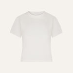 Product flat lay back view, plain off-white t-shirt  